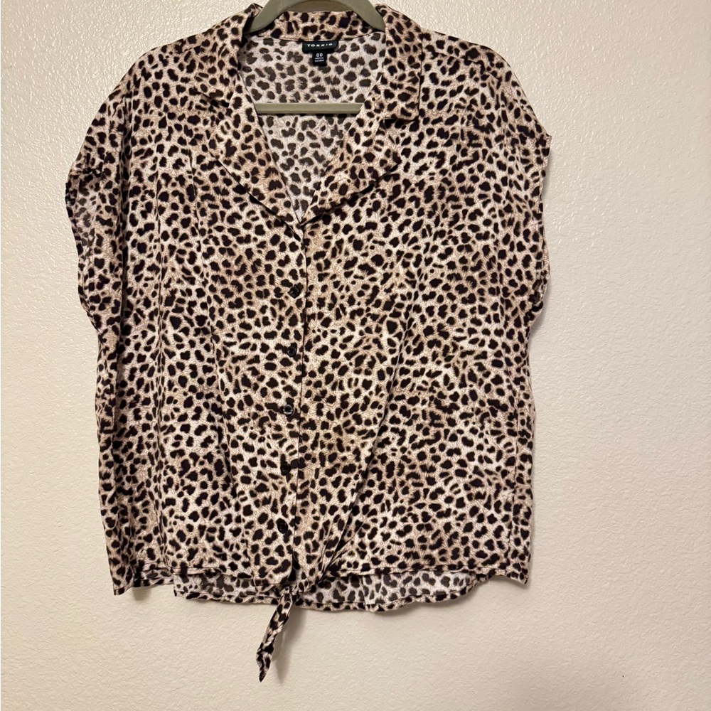Torrid Animal Print Button-Down Shirt